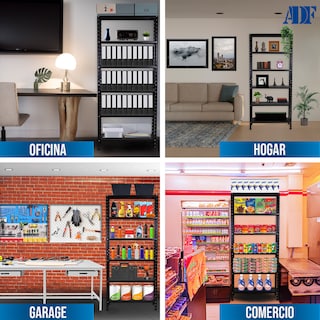 Foto 2 | Foto 2 | Anaquel Metálico Adf Con 6 Repisas Estante Organizador 190x84x45 Cm. Carga 360 Kg, Color Negro