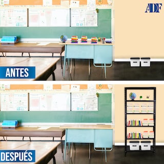 Foto 4 | Foto 4 | Anaquel Metálico Adf Con 6 Repisas Estante Organizador 190x84x45 Cm. Carga 360 Kg, Color Negro