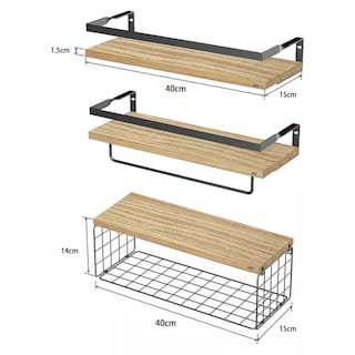 Foto 3 | Foto 3 | Estante De 3 Pisos De Madera Baño 40 Cm Banna Eo Safe Imports Esi-18872 Color Marrón Claro