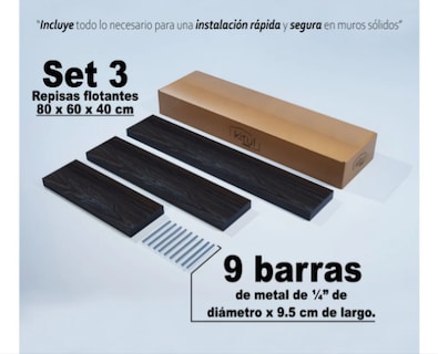 Foto 3 | Foto 3 | Repisas Flotantes 3 Piezas