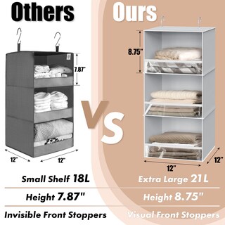 Foto 3 | Foto 3 | Organizador De Armario Simple Houseware Con 3 Estantes Para Colgar  Gris - Venta Internacional.