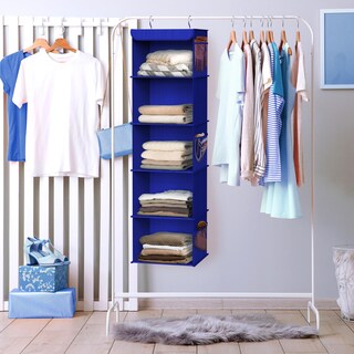 Foto 5 | Foto 5 | Organizador De Armario Sencillo 5 Estantes Para Colgar Azul Oscuro - Venta Internacional.