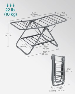 Foto 5 | Foto 5 | Tendedero De Ropa Songmics, Pequeño, 2 Niveles, Acero Gris Tórtola - Venta Internacional.