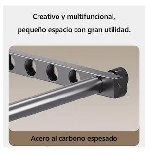 Foto 4 | Foto 4 | Tendedero Plegable Para Colgar Ropa 2 Perchas Y Ganchos Negro