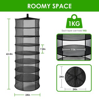 Foto 3 | Foto 3 | Rejilla Para Secar Hierbas Ipower, 8 Capas, 62,4 Cm, Malla Negra, Para Colgar - Venta Internacional.