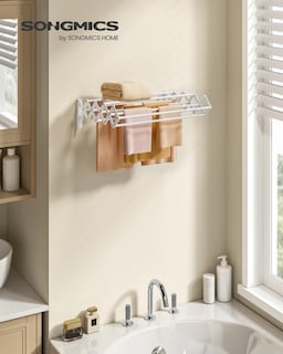Foto 2 | Foto 2 | Tendedero De Ropa Songmics, De Pared, Ampliable, Blanco - Venta Internacional.