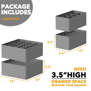 Foto 3 | Foto 3 | Organizador De Cajones Spaceaid, Paquete De 4, Tocador Para Ropa Interior, Gris - Venta Internacional.