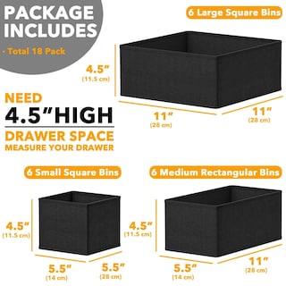 Foto 6 | Foto 6 | Organizador De Cajones Spaceaid Para Ropa, Paquete De 18 (negro) - Venta Internacional.