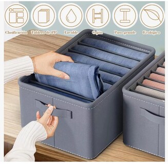Foto 4 | Foto 4 | 4pzs Organizador De Ropa De Armario Para Jeans Con Gris