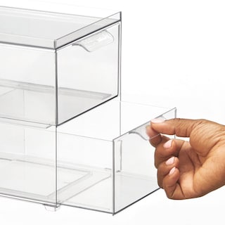 Foto 6 | Foto 6 | Contenedores De Almacenamiento Mdesign Apilables Con 2 Cajones Extraíbles Paquete De 4 - Venta Internacional.