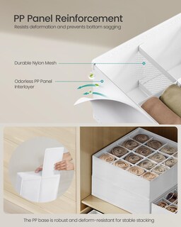 Foto 3 | Foto 3 | Set Organizador Songmics Underwear De 80 Celdas Para Calcetines Color Blanco Nube - Venta Internacional.