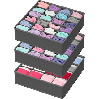 Foto 1 | Foto 1 | Organizador Para Calcetines Artículos Sencillos Para El Hogar Paquete De 3 Gris Oscuro - Venta Internacional.