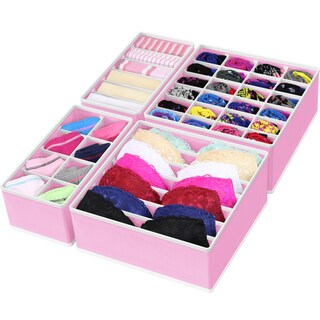 Foto 1 | Foto 1 | Set Organizador De Cajones Simple Houseware Paquete De 4 Unidades Color Rosa - Venta Internacional.