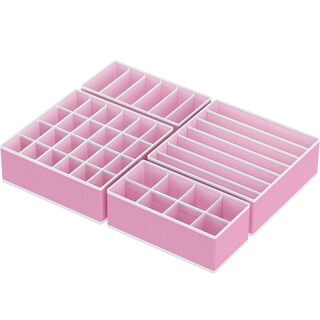 Foto 2 | Foto 2 | Set Organizador De Cajones Simple Houseware Paquete De 4 Unidades Color Rosa - Venta Internacional.