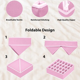 Foto 5 | Foto 5 | Set Organizador De Cajones Simple Houseware Paquete De 4 Unidades Color Rosa - Venta Internacional.