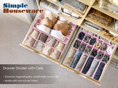 Foto 6 | Foto 6 | Set Organizador De Cajones Simple Houseware Paquete De 4 Unidades Color Rosa - Venta Internacional.