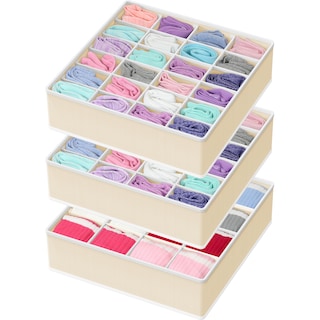 Foto 1 | Foto 1 | Organizador Para Calcetines Artículos Sencillos Para El Hogar Paquete De 3 Color Beige - Venta Internacional.