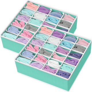 Foto 1 | Foto 1 | Organizador De Calcetines Para Armario  Artículos Sencillos Para El Hogar  Paquete De 2  Color Turquesa - Venta Internacional.