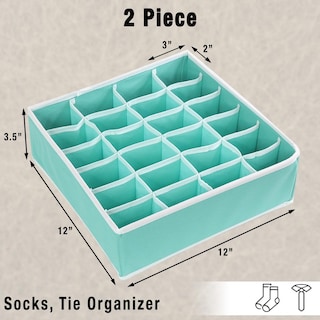 Foto 2 | Foto 2 | Organizador De Calcetines Para Armario  Artículos Sencillos Para El Hogar  Paquete De 2  Color Turquesa - Venta Internacional.