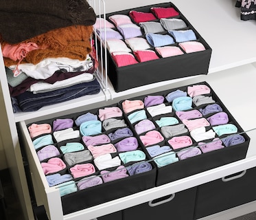 Foto 3 | Foto 3 | Organizador De Cajones Para Calcetines Artículos Sencillos Para El Hogar Paquete De 3 Negro - Venta Internacional.