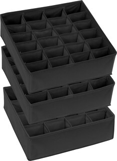 Foto 5 | Foto 5 | Organizador De Cajones Para Calcetines Artículos Sencillos Para El Hogar Paquete De 3 Negro - Venta Internacional.