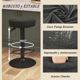 Foto 2 | Foto 2 | Juego De 2 Bancos Con Respaldo Yatahome Flower Negro