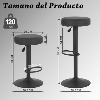 Foto 3 | Foto 3 | Juego De 2 Bancos Con Respaldo Yatahome Flower Negro