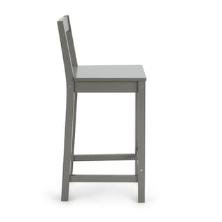 Foto 5 | Foto 5 | Taburete De Bar Amazon Basics De Madera Con Respaldo Gris, Juego De 2 - Venta Internacional.