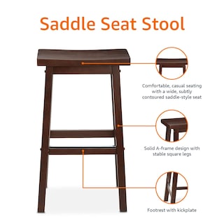 Foto 4 | Foto 4 | Taburete Amazon Basics De Madera Maciza Con Asiento De 29 Pulgadas, Paquete De 2 - Venta Internacional.