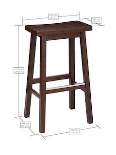 Foto 5 | Foto 5 | Taburete Amazon Basics De Madera Maciza Con Asiento De 29 Pulgadas, Paquete De 2 - Venta Internacional.