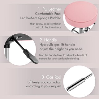 Foto 5 | Foto 5 | Silla De Salón Giratoria Ajustable Rolling Stool Yaheetech, Rosa - Venta Internacional.