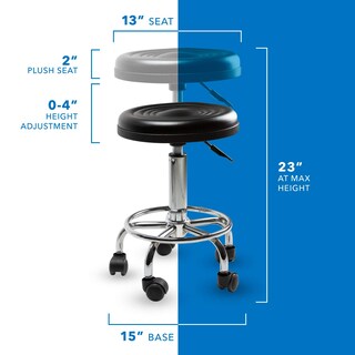 Foto 7 | Foto 7 | Taburete Mount-it! Cojín De Piel Negro Ajustable Con Ruedas - Venta Internacional.