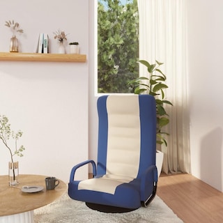 Foto 2 | Foto 2 | Silla De Suelo Vidaxl  Tela Giratoria  Azul Y Crema  Para Juegos - Venta Internacional.
