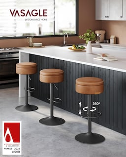 Foto 2 | Foto 2 | Taburete De Bar Vasagle Ekho Giratorio De 360° Altura Ajustable Con Almacenamiento - Venta Internacional.