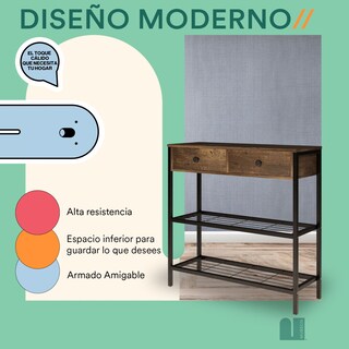 Foto 5 | Foto 5 | Credenza Mubson con Triple Repisa y Cajón color Café