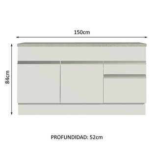 Foto 4 | Foto 4 | Gabinete Bajo Bufetera Madesa Glamy 150cm Con Encimera Bb
