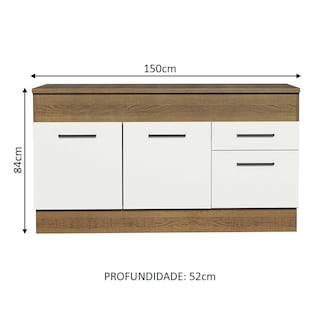 Foto 3 | Foto 3 | Gabinete Bajo Bufetera Madesa Agata 150cm Con Encimera Mb