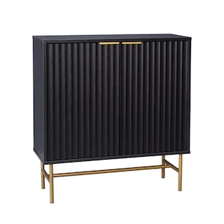 Foto 1 | Foto 1 | Aparador Bufetera Top Living Bronx Diseño Acanalado Con Puertas Negro Y Dorado