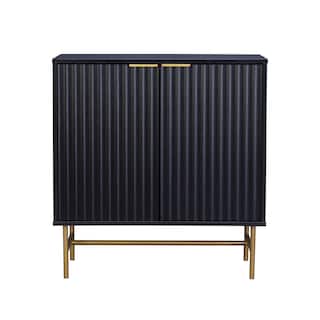 Foto 2 | Foto 2 | Aparador Bufetera Top Living Bronx Diseño Acanalado Con Puertas Negro Y Dorado