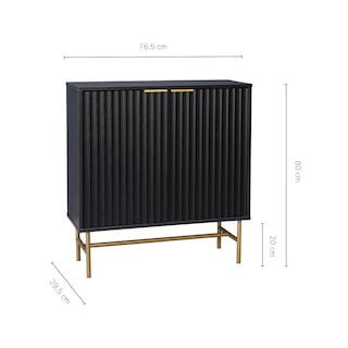 Foto 3 | Foto 3 | Aparador Bufetera Top Living Bronx Diseño Acanalado Con Puertas Negro Y Dorado