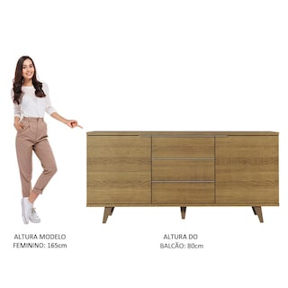 Foto 6 | Foto 6 | Buffet Credenza Madesa Para Almacenaje 160cm 3 Cajones Mm