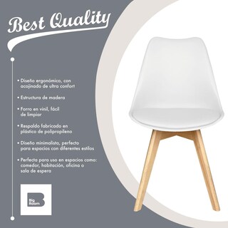 Foto 2 | Foto 2 | Sillas Eames Big Room HJSHKT000600 color Blanco Acolchadas 6 Piezas