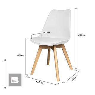 Foto 3 | Foto 3 | Sillas Eames Big Room HJSHKT000600 color Blanco Acolchadas 6 Piezas