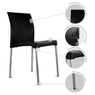 Foto 8 | Foto 8 | Set de 4 Sillas Mundo In Vivanti Comedor Y Jardin Negro
