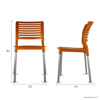 Foto 5 | Foto 5 | Paquete 4 Sillas Mundo In Galeri Comedor Y Jardin Naranja