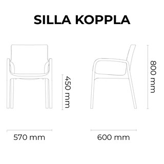 Foto 5 | Foto 5 | Silla Lagoon Koppla Tipo Rattan Negra de Comedor o Terraza Polipropileno Durable