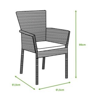 Foto 8 | Foto 8 | Silla de Rattan Noa Gris para Comedor Exterior con Cojín Durable
