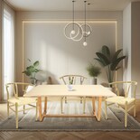 Set 4 Sillas Micerino Metal Diseño Ergonómico Minimalista Mundo In Color Natural