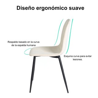 Foto 7 | Foto 7 | Juego De 4 Sillas Comedor Diseño Moderno Yatahome Charlton Beige