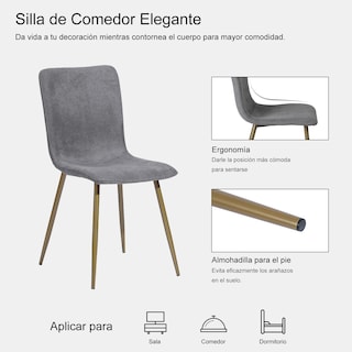 Foto 4 | Foto 4 | Sillas De Comedor De 4 Piezas Yatahome Scargill Gris